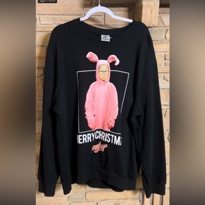 A CHRISTMAS‎ STORY MENS BLACK GRAPHIC COTTON & POLYESTER SWEATSHIRT SIZE 2XL
